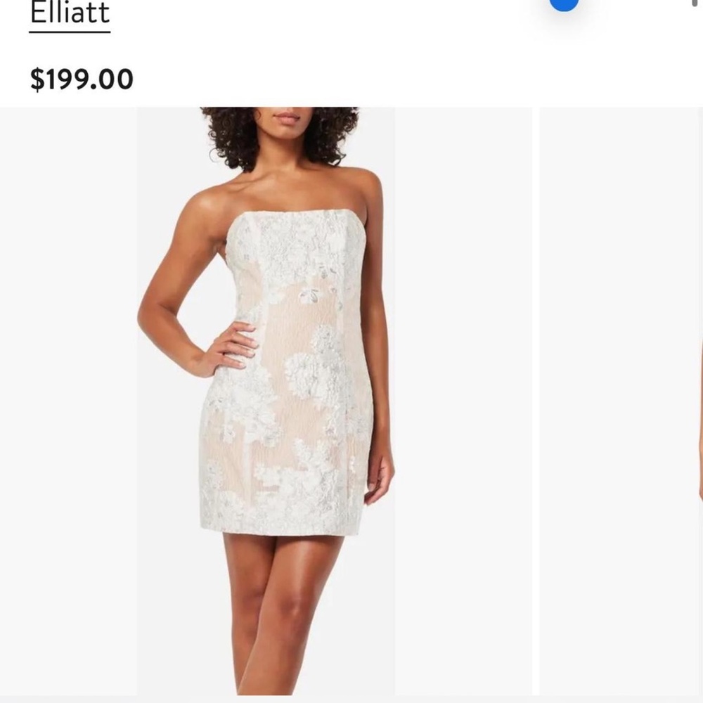 Elliatt Strapless Cream and White Dress